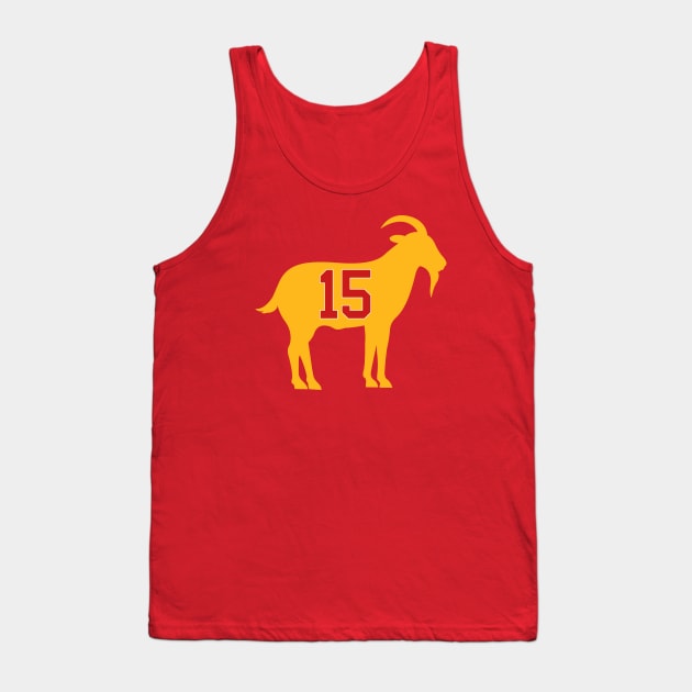 Kansas City Chiefs - Patrick Mahomes GOAT 15 Tank Top by TextTees